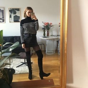 Black Suede Knee Boots